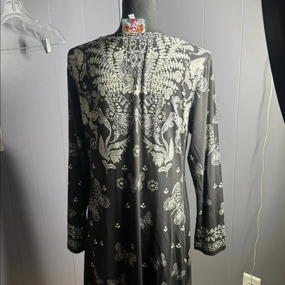 Johnny Was butterfly black & white dress - Picture 6 of 7